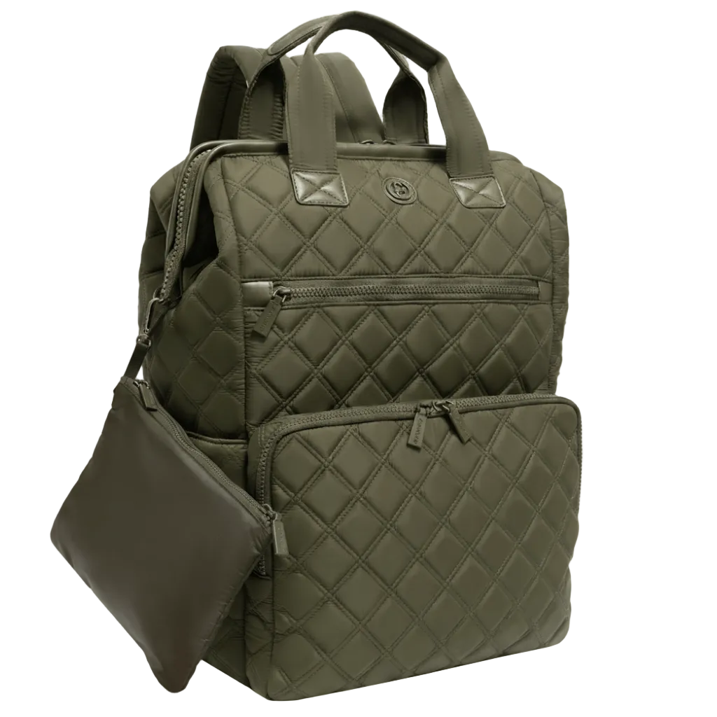 Joan & David Diamond Quilted Puffer Nylon Square Laptop Backpack – Joan & David Travel